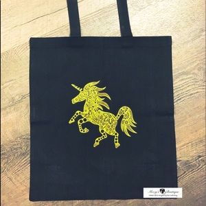 Unicorn Design Canvas Reusable Shopping Bag